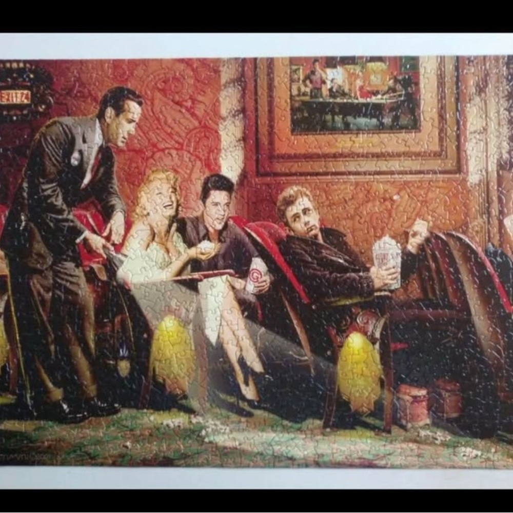 Jigsaw Puzzle LEGENDS Of The Silver Screen Elvis Dean Bogart Monroe Classic 750 - Picture 2 of 2